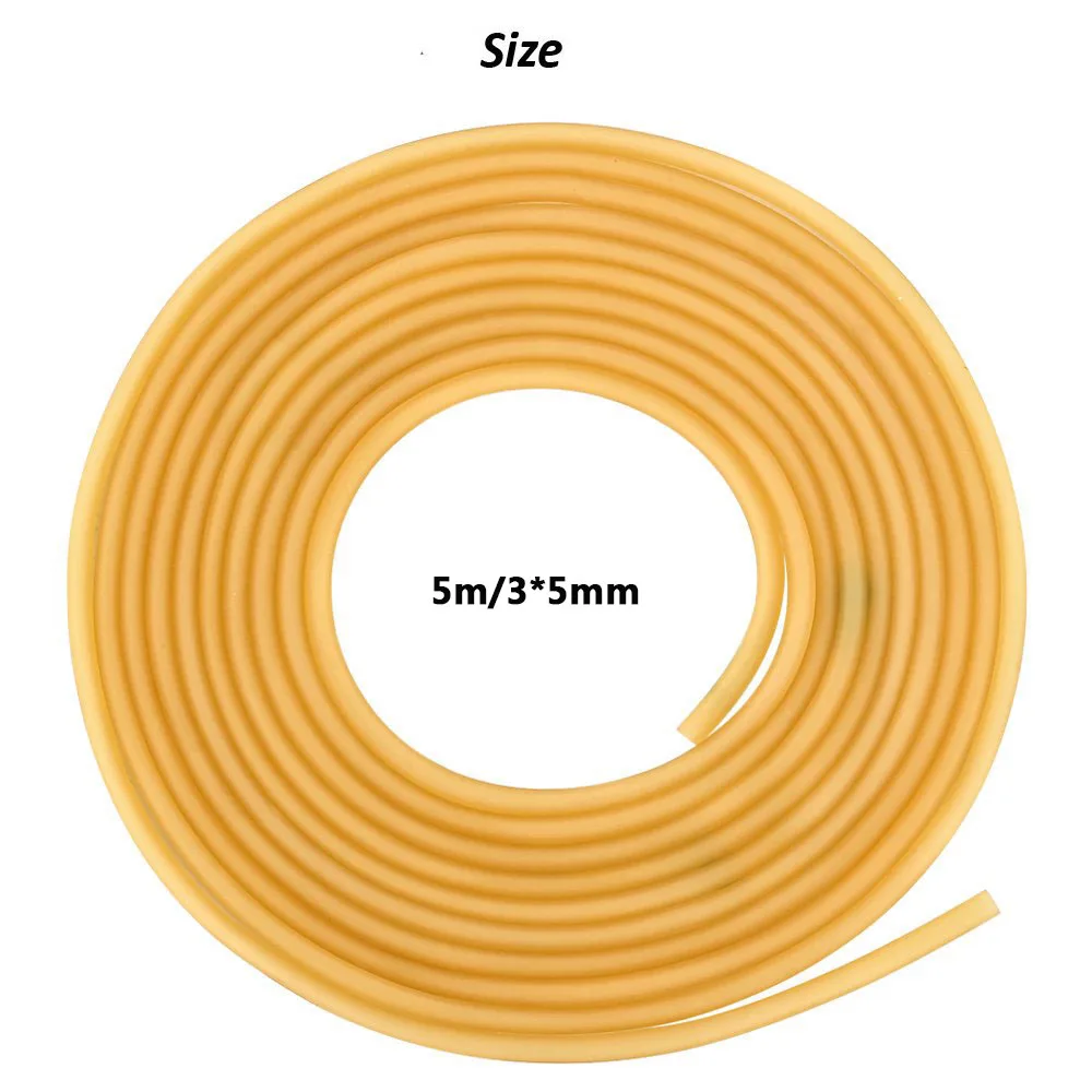 5 м спорообразующий Натуральный латекс трубки рогатки 3 мм x 5 мм желтый Цвет замена группы для Охота sling shot катапульты слинг резиновая - Цвет: 5M (3mm x 5mm)