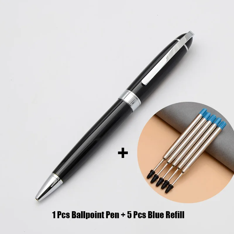 Rolllerball-Bolígrafo giratorio de alta calidad para oficina y escuela, Bolígrafo de Metal de papelería, 1,0mm, tinta negra, 1 Uds.