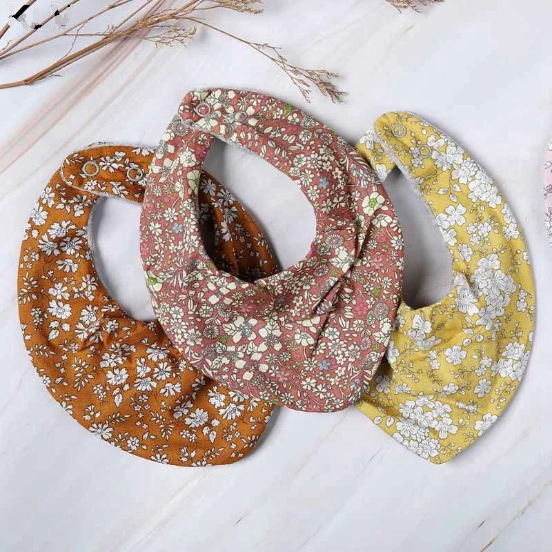 European And US stytle Baby Bibs Cotton Linen Four-layer Waterproof Triangle Drop-shaped Bibs Burp Cloths Baby Care Accessories