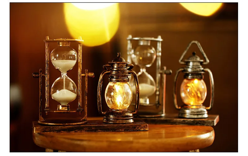 Европейский ретро-фонарь песочные часы Многофункциональный песочные часы ночник Оригинальное Творчество подарок домашние аксессуары для украшения