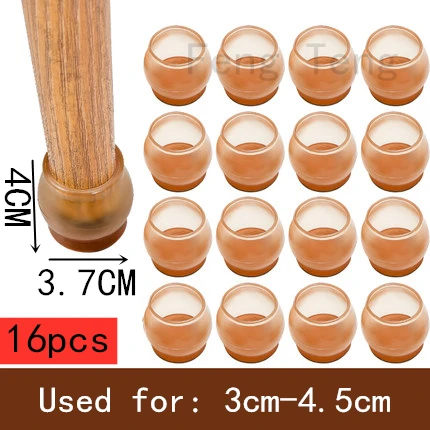 16pcs New Anti-slip Silicone Floor Protectors Chair Leg Caps Feet Pads Legs for furniture plugs chair feet protector Cover home B