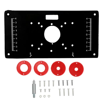 

Router Table Plate Aluminium Router Table Insert Plate Woodworking Benches Router Trimmer Models + 4Rings Screws