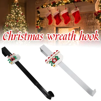 

Iron Garland Hooks Christmas Wreath Hanger Storage Organizer Ultra Thin Multifunctional Home Decor Wall Over The Door Smooth