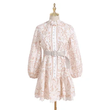 

2020 New Fashion Spring Fall Hollow Out Dresses Female Formal Elegant Lace Office Lady Party Vestidos Mini Dress Streetwear