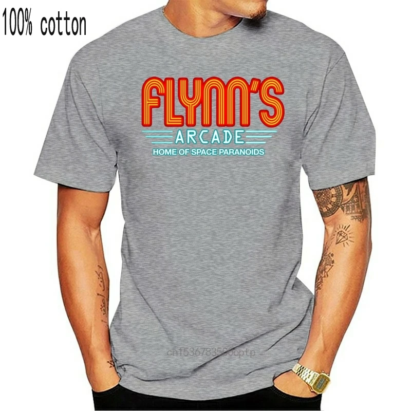 Флинна Аркады Tron вдохновил футболка в стиле ретро 80s игровой фильм 100% хлопок