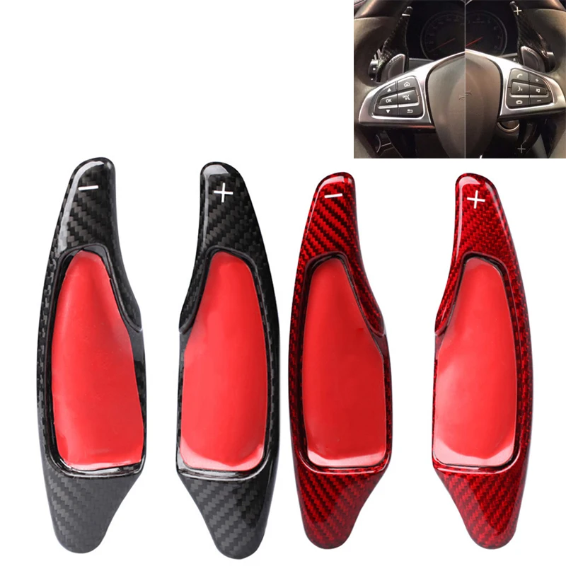 C7 Carbon Fiber Steering Wheel Shifter Paddles Extension Shift For Chevrolet Camaro Corvette C7 2016 2017 2018 2019 Car Styling