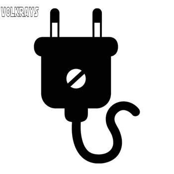 

Volkrays Fashion Car Sticker Electrical Plug Motorcycle Accessories Reflective Waterproof Vinyl Decal Black/Silver,14cm*9cm
