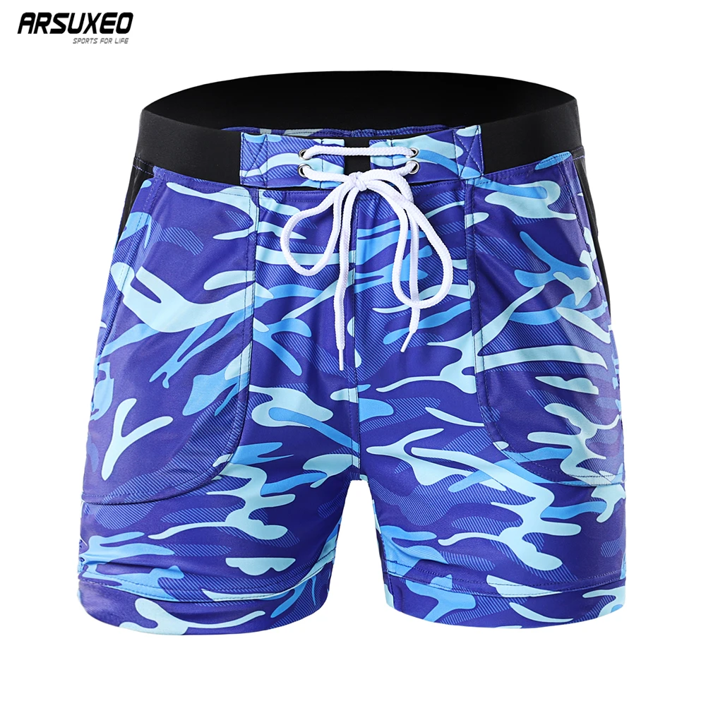 ARSUXEO Men's Beach Board Shorts Quick Dry Swim Trunks Swimwear Running Surfing Sports Shorts Casual Pants For Summer L01 ARSUXEO Men's Beach Board Shorts Quick Dry Swim Trunks Swimwear Running Surfing Sports Shorts Casual Pants For Summer L01