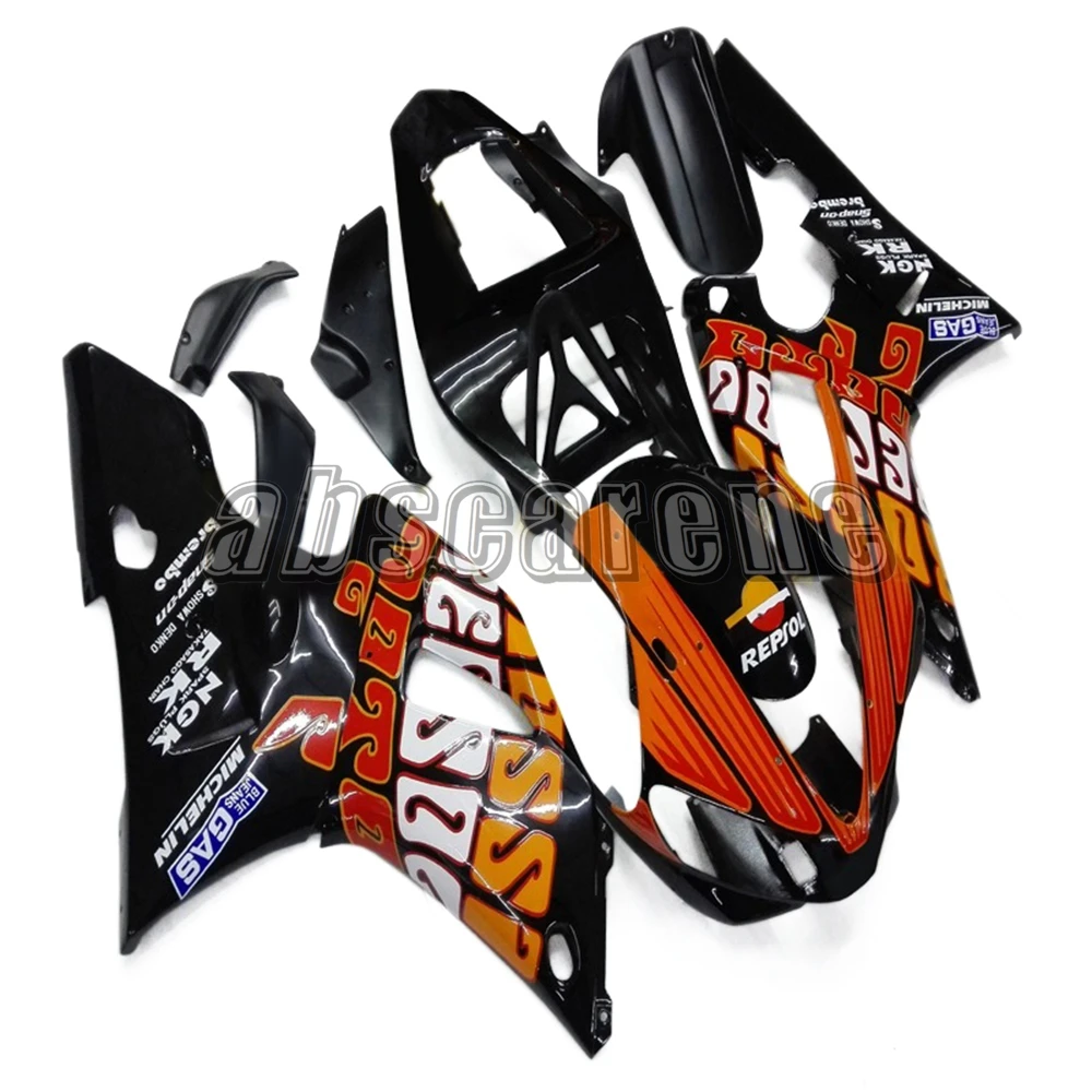 R1 2000 2001 полный комплект обтекателей для Yamaha YZF1000 R1 2000 2001 YZF R1 00 01 ABS пластик впрыска кузова глянцевый черный оранжевый красный
