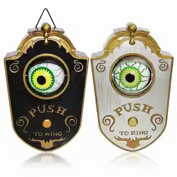 

Halloween Horror Doorbell Creepy Rotating Eyes Ghostly Scary Sounds Haunted House Escape Costume Props Party Decor Door Bell