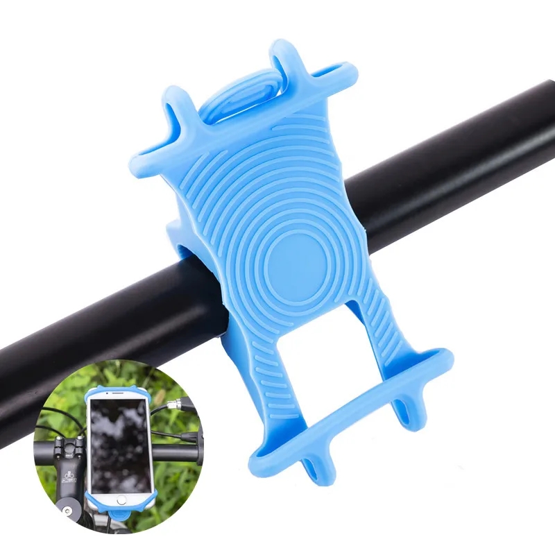 

Bicycle Phone Holder Silicone Adjustable Pull Button Anti-shock Elastic Phone Bracket Bike Mount Universal Cell Phone Handlebar