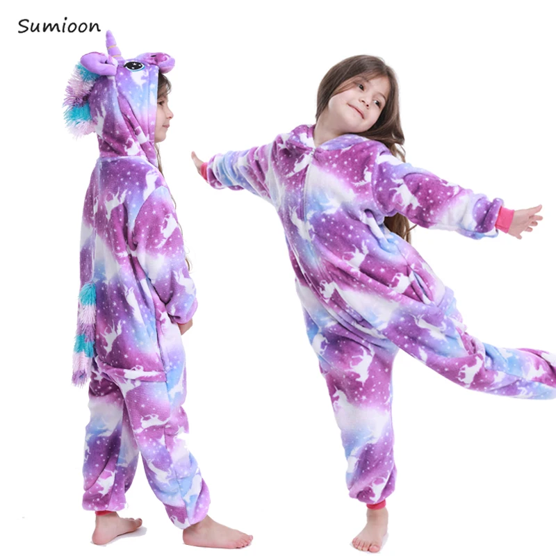 

New Kids Kigurumi Panda Blanket Overalls Jumpsuit Adult Children Animal Unicorn Pajamas Onesie Cosplay Flannel Sleepwear Costume