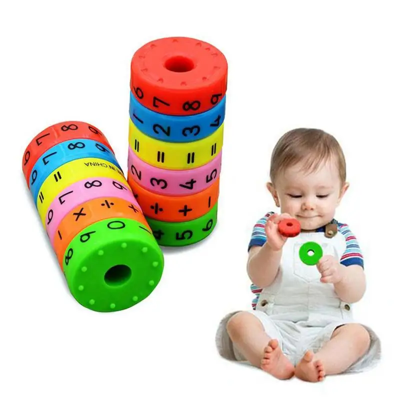 6 шт. магнитные Монтессори для детей дошкольного возраста развивающие пластиковые игрушки математические цифры DIY головоломки для сборки настольные игрушки Детский подарок
