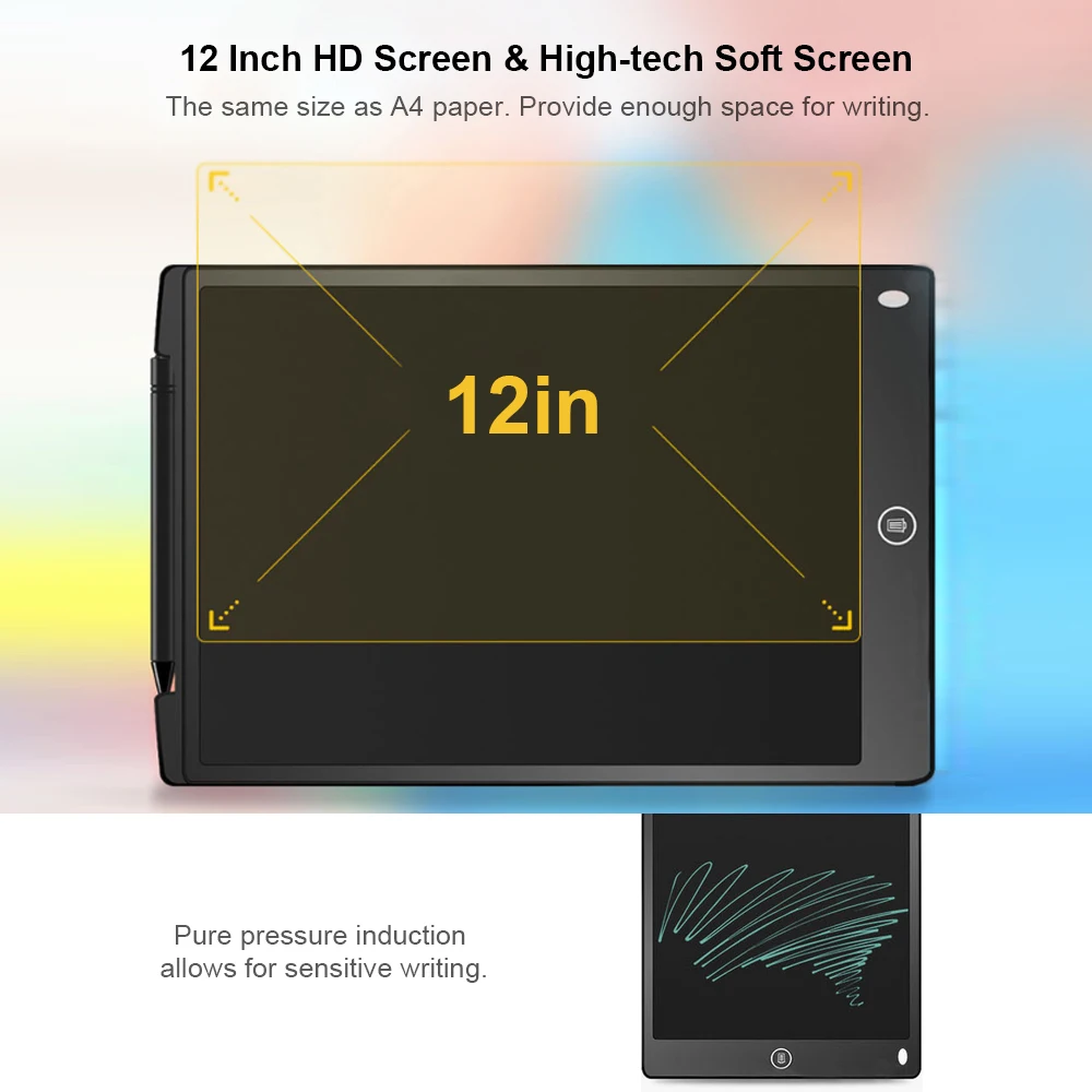 12 дюймов ЖК-дисплей планшет для рисования Портативный цифровой Накладка для блокнота электронная графическая плата заметки напоминание: Bold стилус