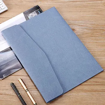 

A4 File Folder Solid Large Capacity Stationery Dustproof Simple Magnetic Buckle Faux Leather Waterproof Organizer Paper Storage