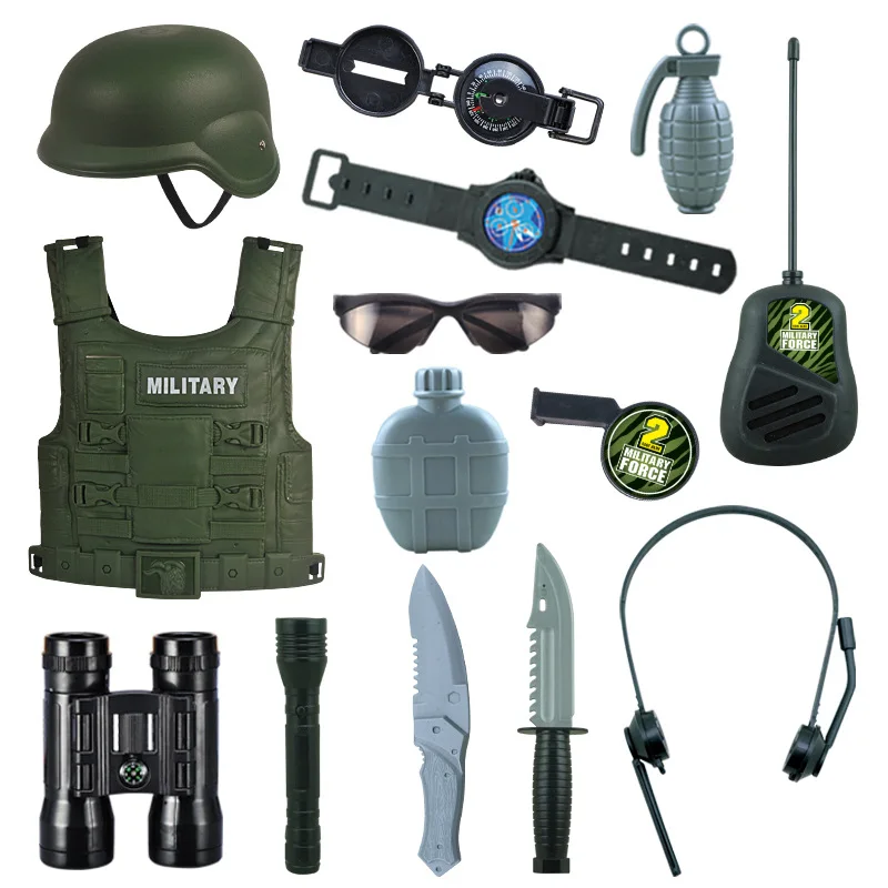 Детский игровой домик, игрушки, военная модель, аксессуары, рождественское представление, модель, Военный Набор
