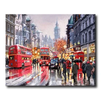 

Best DIY Paint By Numbers for Adults DIY Oil Painting Kit for Kids Beginner - Bus
