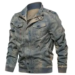 Осень 2019 Мужская джинсовая куртка с воротником, хлопковая Молодежная Модная Джинсовая куртка