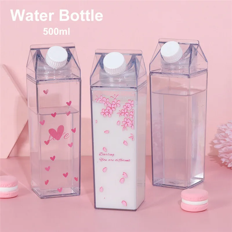 Bouteille En Plastique Transparente De 500ml, Carton À Lait