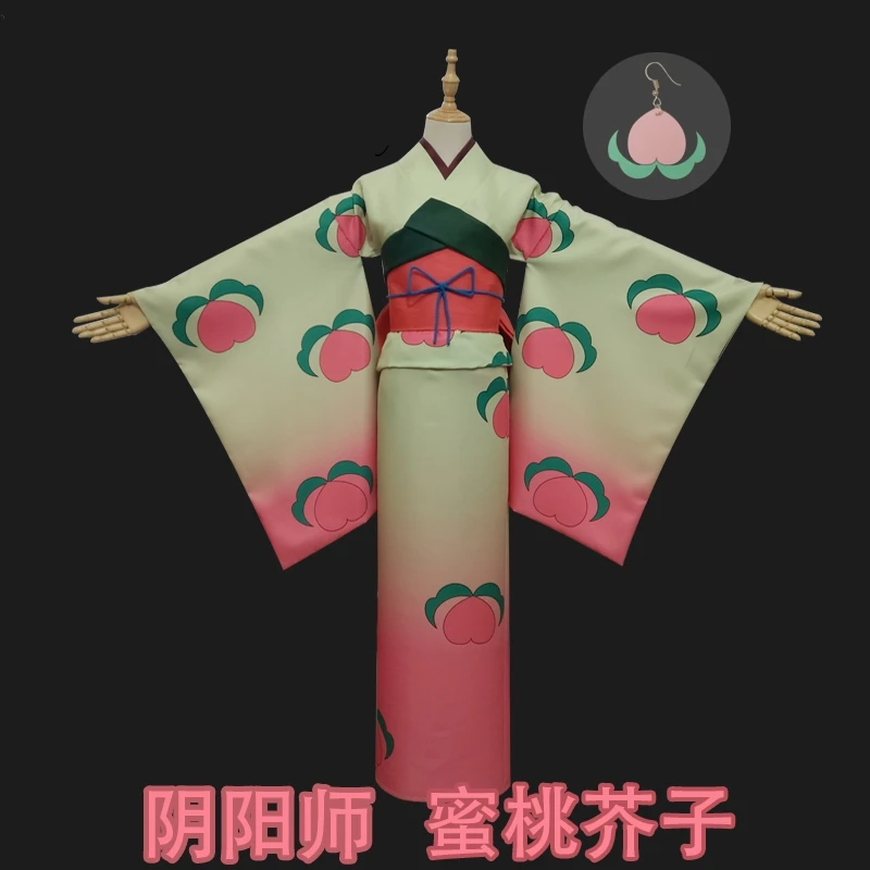 Аниме Hoozuki no Reitetsu Peach Maki Косплей Костюм японское кимоно для хеллоуина и Рождества