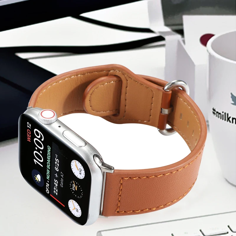 Ремешок для Apple Watch series 5/4/3/2/1 38 мм 42 44 40 кожаный сменный спортивный браслет