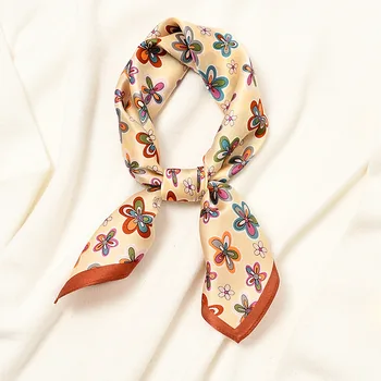 

Brand Square 100% Silk Scarf Horse Animal Flower Geometric Plaid Print Newest 53*53cmHead Scarf Flight Attendant Neckerchief