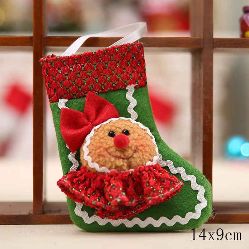 style 5-18-girl Подарочный Рождественский чулок сумки рождественские украшения для дома год подарки сумка с утолщённой меховой опушкой, хороший носки натальное дерево украшения Подарки - Цвет: style 5-18-girl
