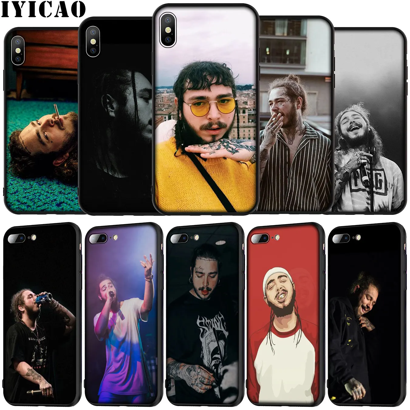 IYICAO Post Malone Мягкий силиконовый чехол для телефона iPhone 12 Mini XR X XS 11 Pro Max 5 5S SE 6 6S 7 8 Plus