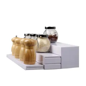 

Three-layer Seasoning Rack Expandable Spice Rack Countertop ABS Seasoning Storage Rack For Kitchen Sundries Container Holder