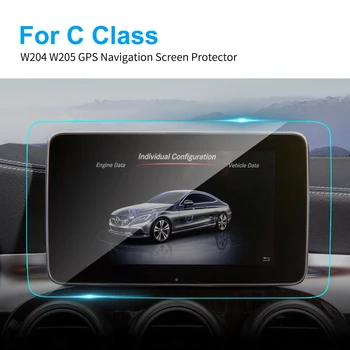 

Car GPS Navigation Screen Protector HD Clear Tempered Glass Protective Film for Mercedes Benz W204 W205 C Class Car Accessories
