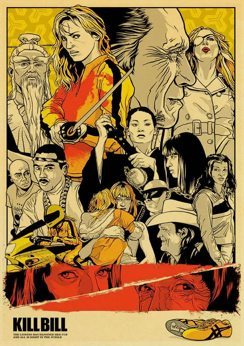 E163 Quentin Tarantino Movie Kill Bill Inglourious Basterds The Hateful Eight Poster High Quality Kraft Paper Home Room Decor - Цвет: E163