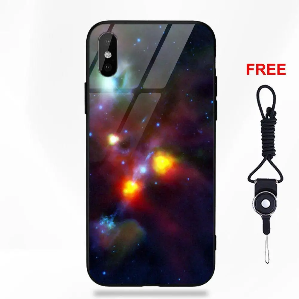 Звездное пространство для Galaxy S8 S9 Plus для huawei Honor 7X P20 Lite mate 10 Pro Redmi 5 Note 5A 6 закаленное стекло хипстерский чехол - Цвет: as picture