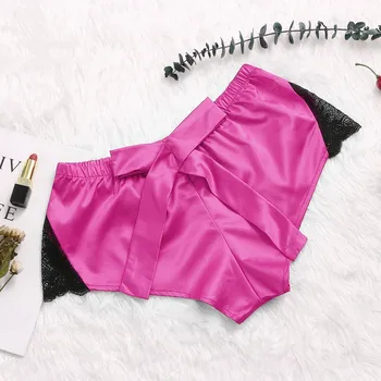 

3XL Silk Satin Shorts Sleep Bottoms For Women Girls Casual Loungepant Lace Pajamas Plus Size Summer Soft Comfortable Short Pants