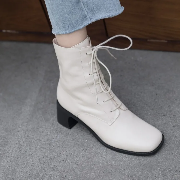 

Tanariya New Arrival Shoes woman Boots women Autumn/winter 2019 boots with strappy leather boots and thick heels