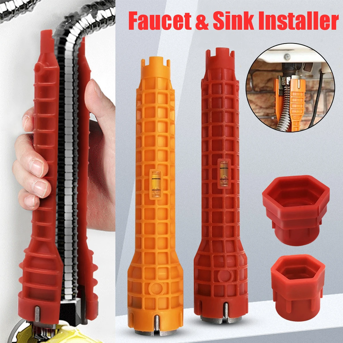 8 In 1 Flume wrench Anti-slip Kitchen Sink Repair Wrench Bathroom Faucet Assembly Plumbing Water Heater Spanner Home Tools | Инструменты