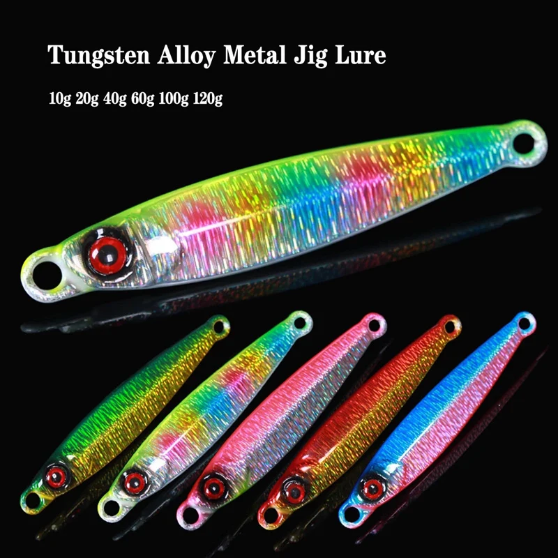 Luminous Tungsten Metal Jigs Fishing Lure 10g 20g 40g 60g 100g 120g