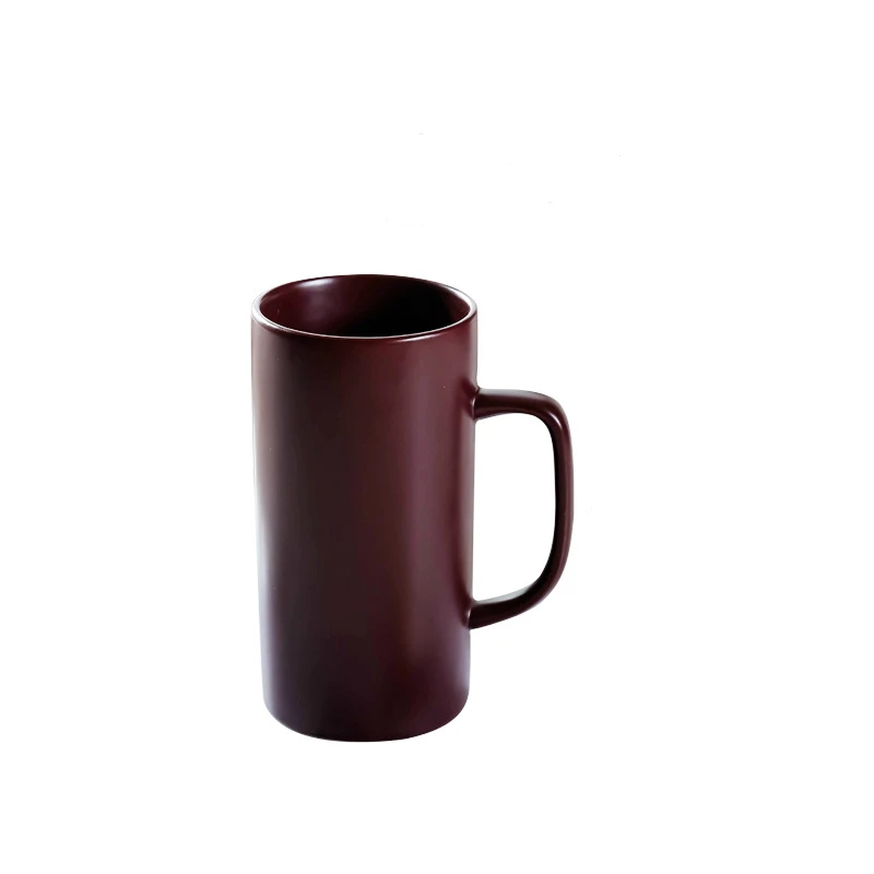 Современные стильные кружки чистого цвета с высоким цилиндром капучино латте кофе молочный завтрак чайная чашка в европейском стиле - Цвет: Coffee