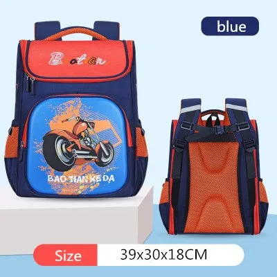 Navy blue Lntegrated школьный рюкзак для подростков 1-4 класса, студенческий рюкзак для мальчиков и девочек, светящийся мультяшный рюкзак, можно открыть мешок для чистки, водонепроницаемый - Цвет: Navy blue