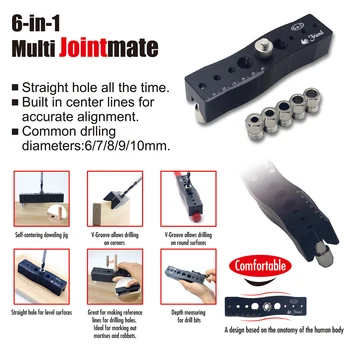 

6-in-1 Multifunctional Scriber Center Scribers Drill Positioner Woodworking Punch Locator DIY Tool