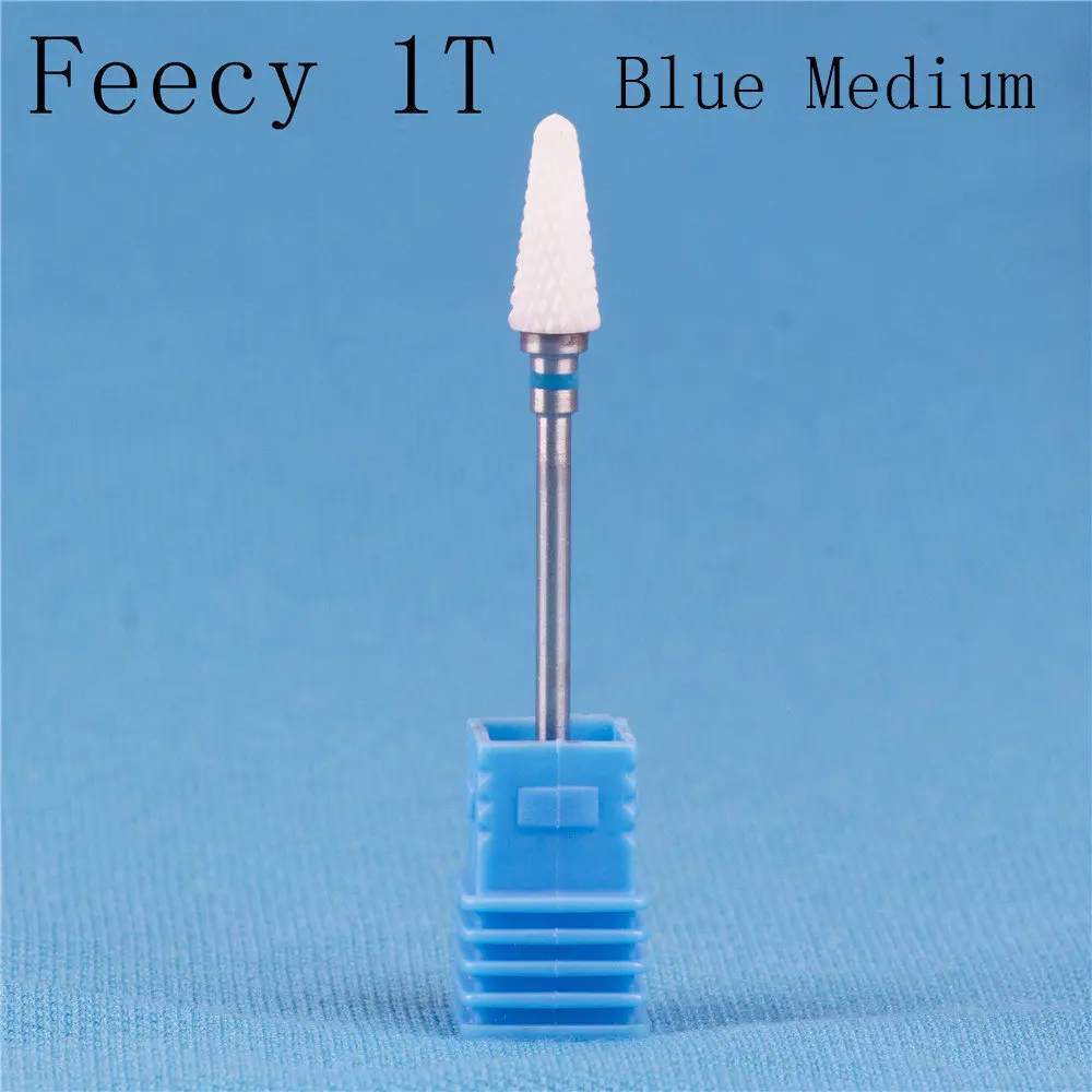 Feecy 1T blue M Резак для маникюра, керамические сверла для ногтей, аксессуары для маникюрной машины, вращающиеся электрические пилки для ногтей, инструмент для маникюра, инструмент для дизайна ногтей Feecy - Цвет: Feecy 1T blue M