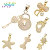 Juya DIY Jewelry Components Gold/Rose Gold Glitters Locket Heart Key Charm Pendant Accessories For Women Fashion Jewelry Making ► Photo 1/6