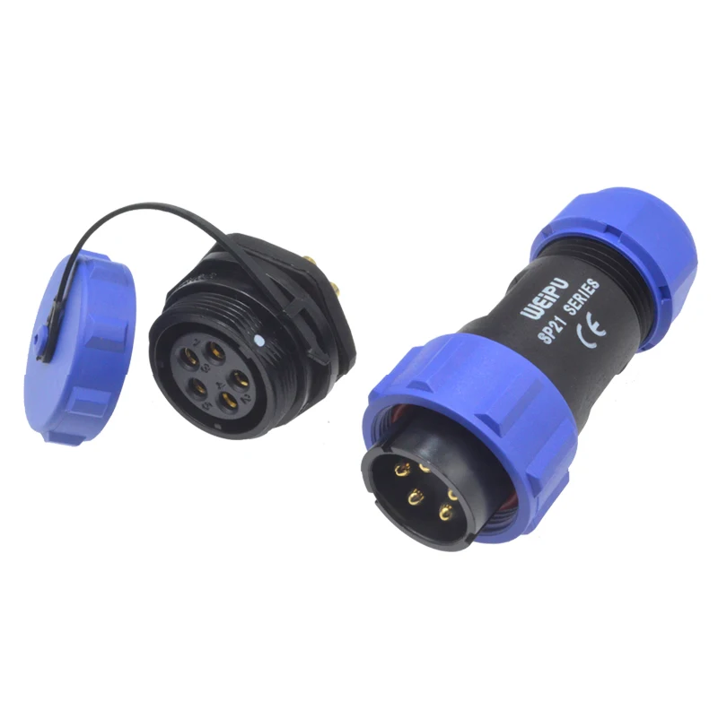 Разъем Weipu SP21 2 3 4 5 7 9 12 Pin IP68 штекер кабеля Женская задняя гайка разъем SP2110/P* SP2112/S