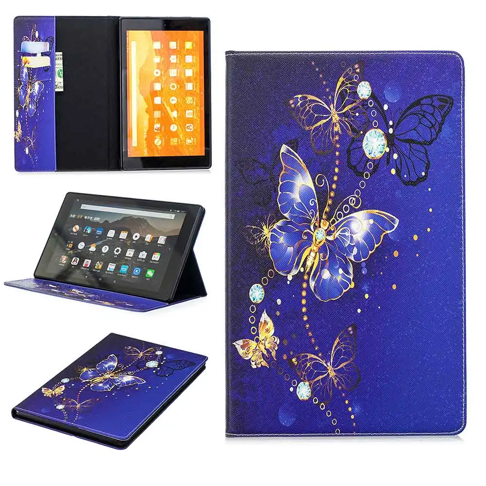 Чехол для Amazon Kindle Fire HD 10 с принтом из искусственной кожи, флип-чехол, умный чехол для Kindle Fire HD 10, чехол для планшета