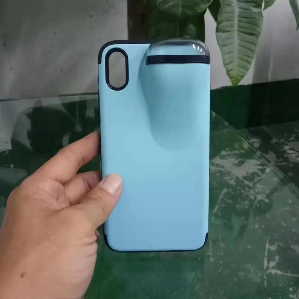 Синий 100 шт для iPhone 11 Pro Max чехол Xs Max Xr X чехол для AirPods Держатель Жесткий Чехол дизайн для AirPods чехол - Цвет: Синий