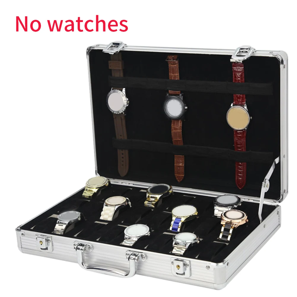 

Modern Jewelry Storage 24 Grid Anti Scratch Full Protective Aluminum Alloy Home Organizer Watch Box Dustproof Display Portable