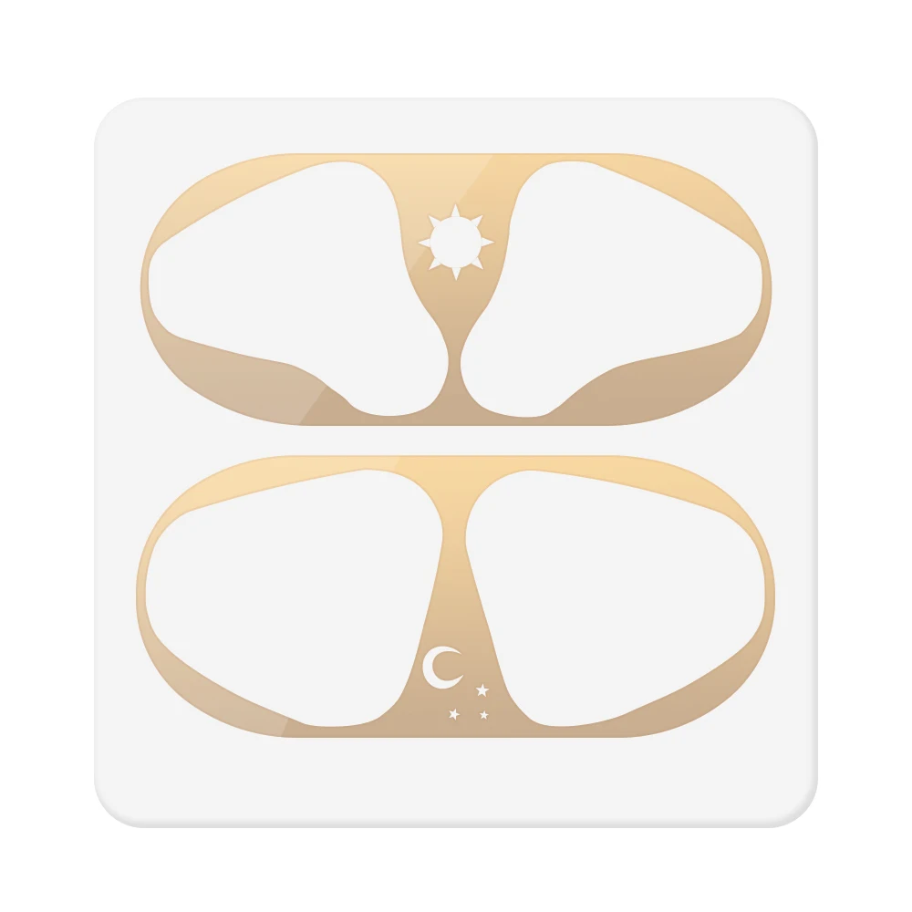 A5Gold Металлическая Пыль Защита для Apple AirPods Funda чехол аксессуары защита наклейка защита кожи для AirPods 1 2 милый шаблон стикер - Цвет: A5Gold