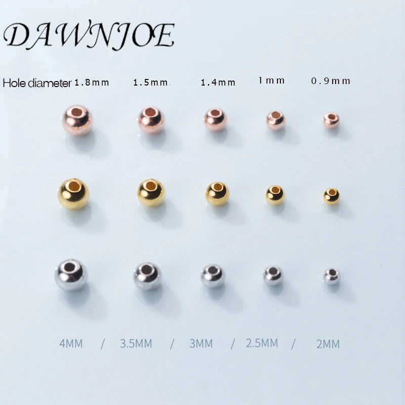 20 шт. круглые бусины из стерлингового серебра 925 пробы с покрытием 18 К золото 2/2