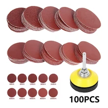 Sanding Discs Pad Sandpaper Sanding Disc 60-1000 Grit Paper Sanding Paper Abrasive Polishing Tools with Shank for Rotary 100PCS