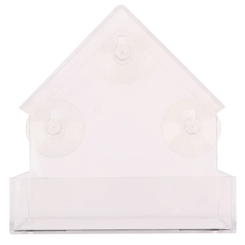 Acrylic Transparent Bird Feeders Tray Bird Feeder Window Viewing Birdhouse Pet Water Feeder Suction Cup Mount House Type