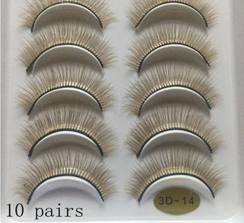 

3D Natural False Eyelashes Brown 10 Pairs Makeup False Eyelashes Eye Lashes Extension Coffee Soft Fake Eye Lashes Extension